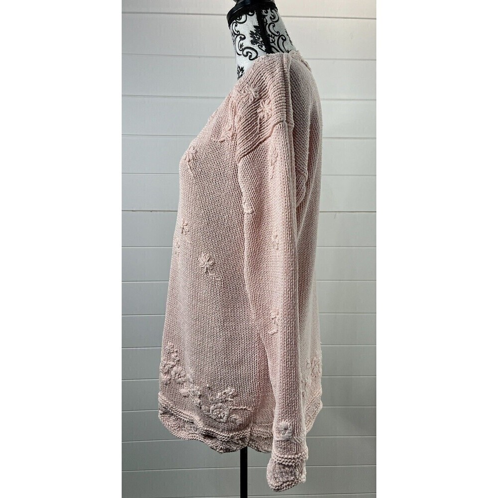 Y2K Express Tricot Sweater Womens S Hand Knitted Pink Floral Coquette Swiftie - Picture 5 of 11